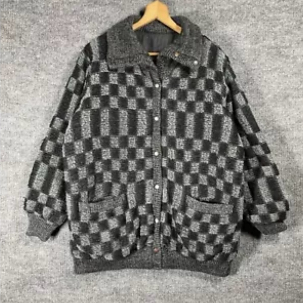 VINTAGE Foxland by Kathy Myers Knit Jacket Coat Sweater Mens